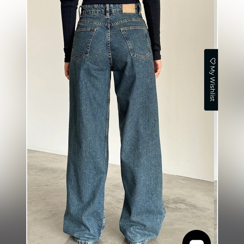 Motel Roomy Extra Wide Jeans In Brown Blue Acid